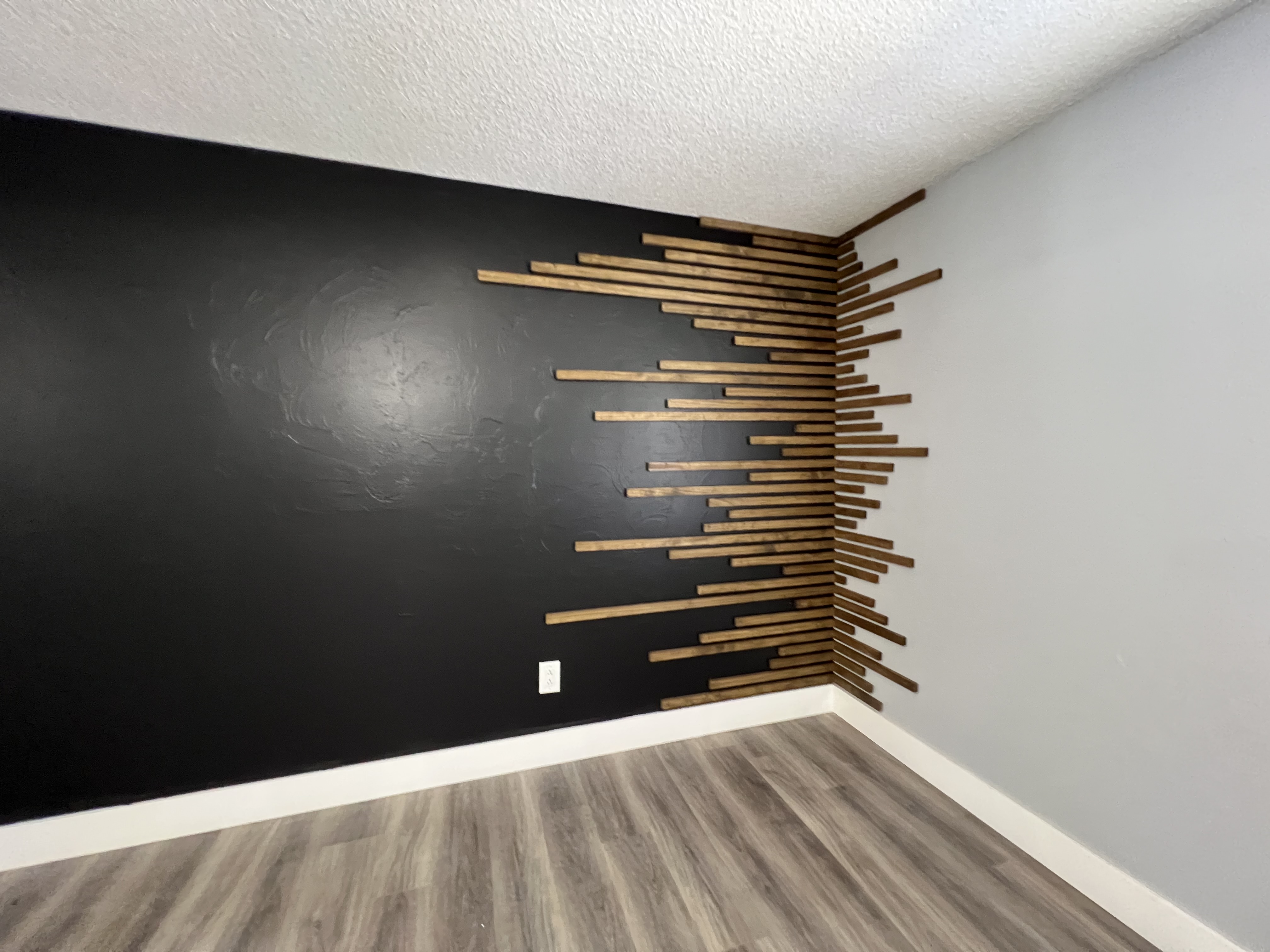 Custom walnut dowel accent wall — bespoke architectural millwork